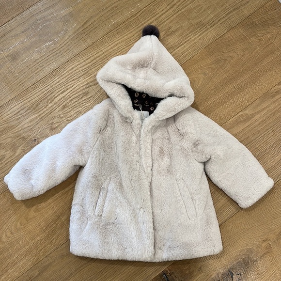 Zara Toddler Faux Fur Coat - Size 2-3 Years - NWT - Picture 5 of 9